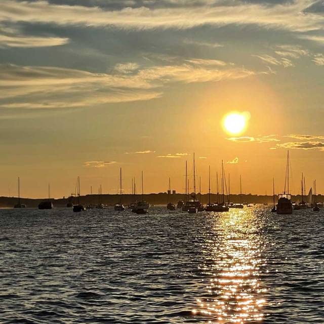 Sunset on water newport